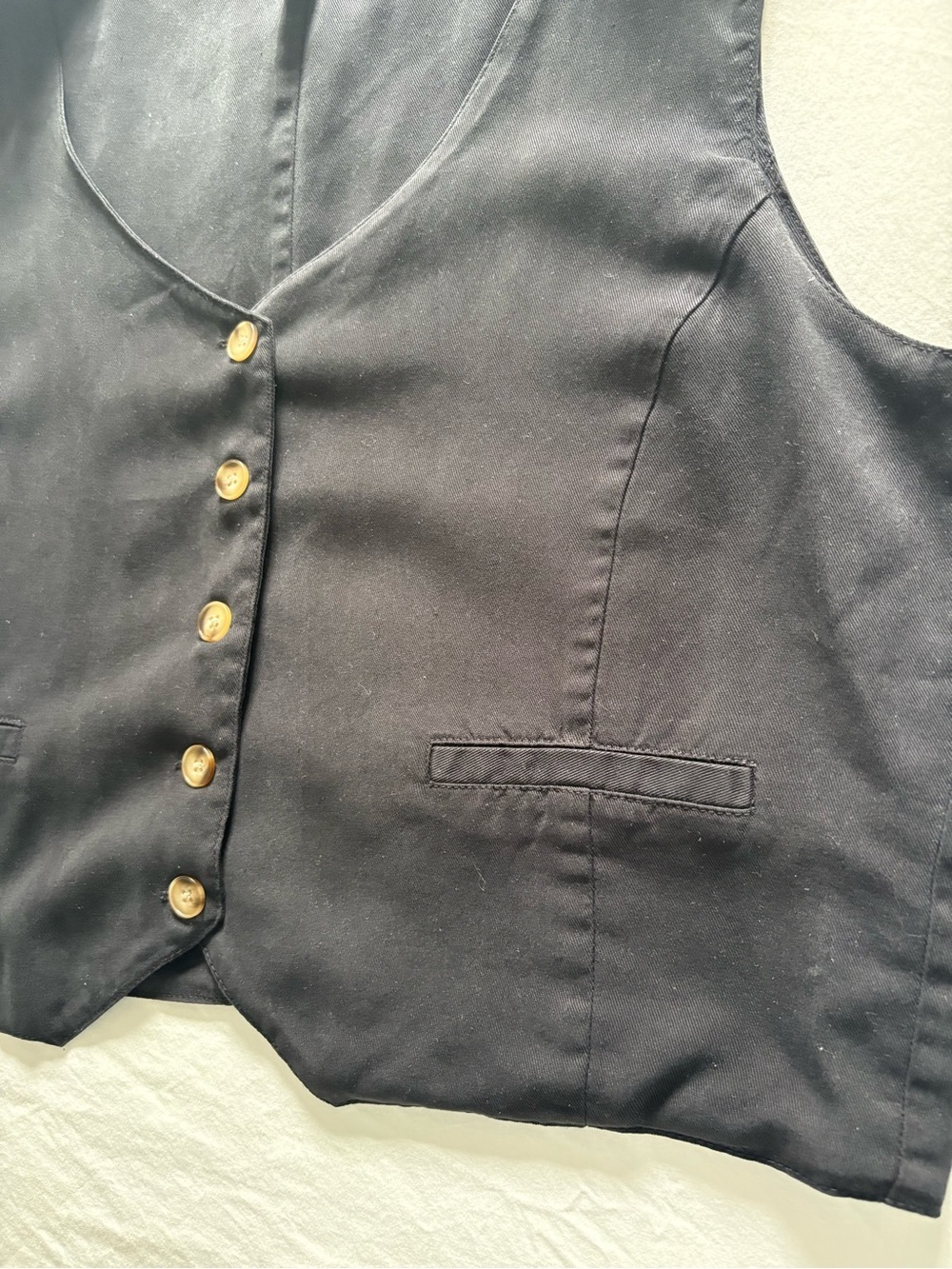 Tribal Structured Black Button Up Vest - 100% Lyocell - Size M - Picture 4 of 8